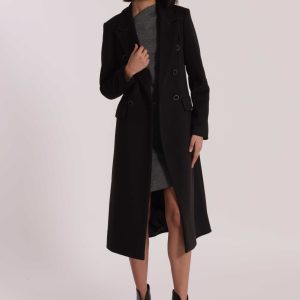 MIMÌ MUÀ Firenze ESAN-6597 Cappotto lungo doppiopetto nero