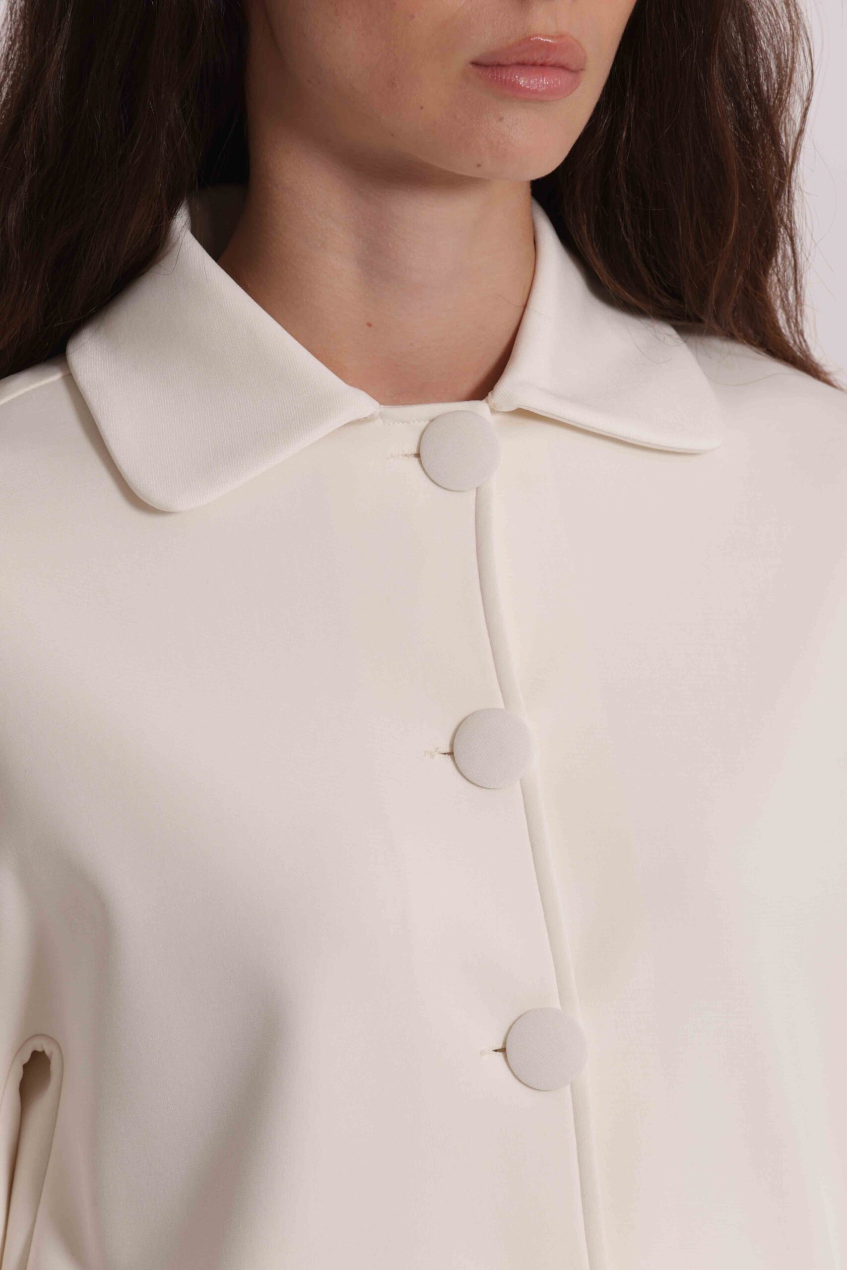 Giacca corta Mimì Muà Firenze in neoprene – Bianco Ottico - immagine 3