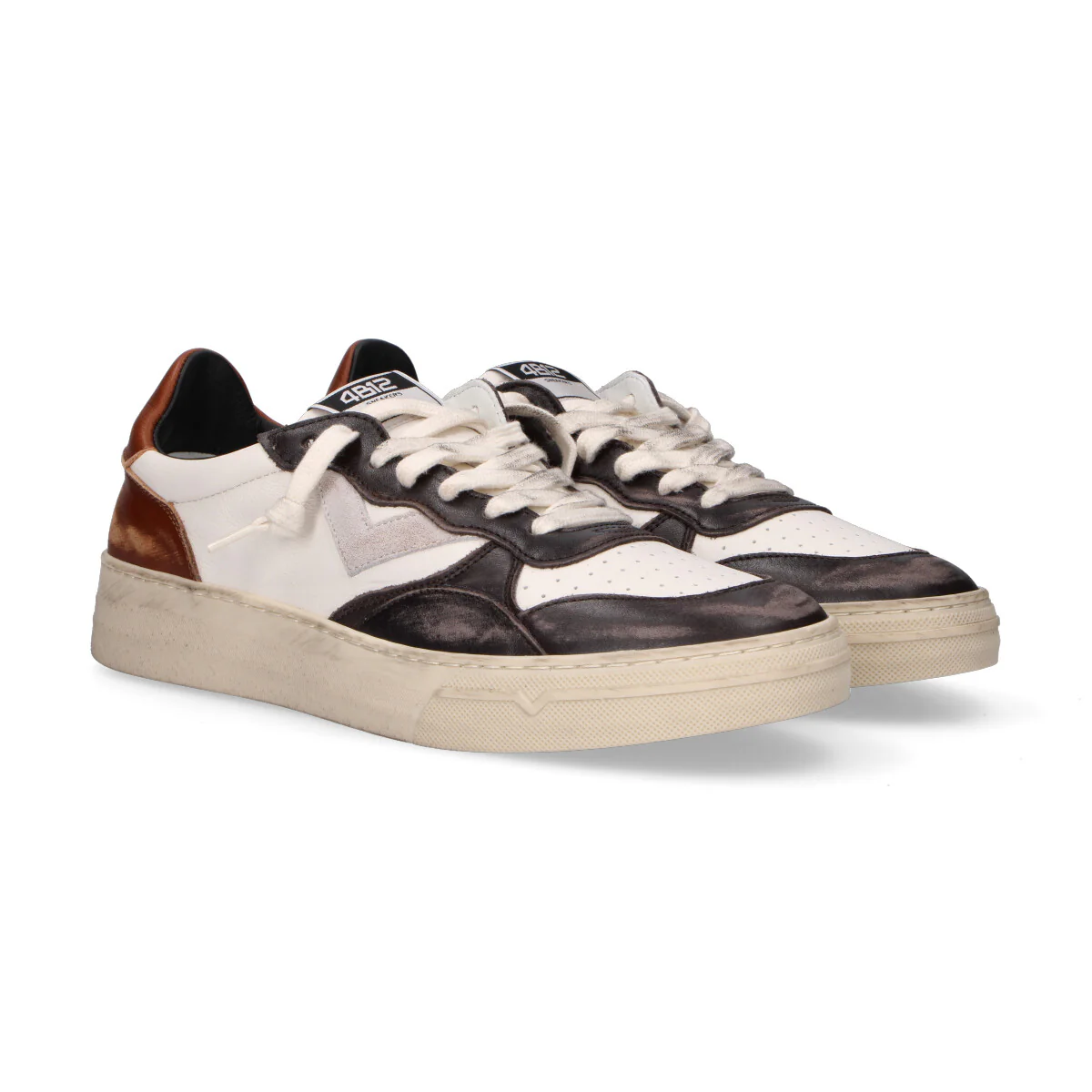 4B12 sneaker Hyper pelle bianca antrancite - immagine 6