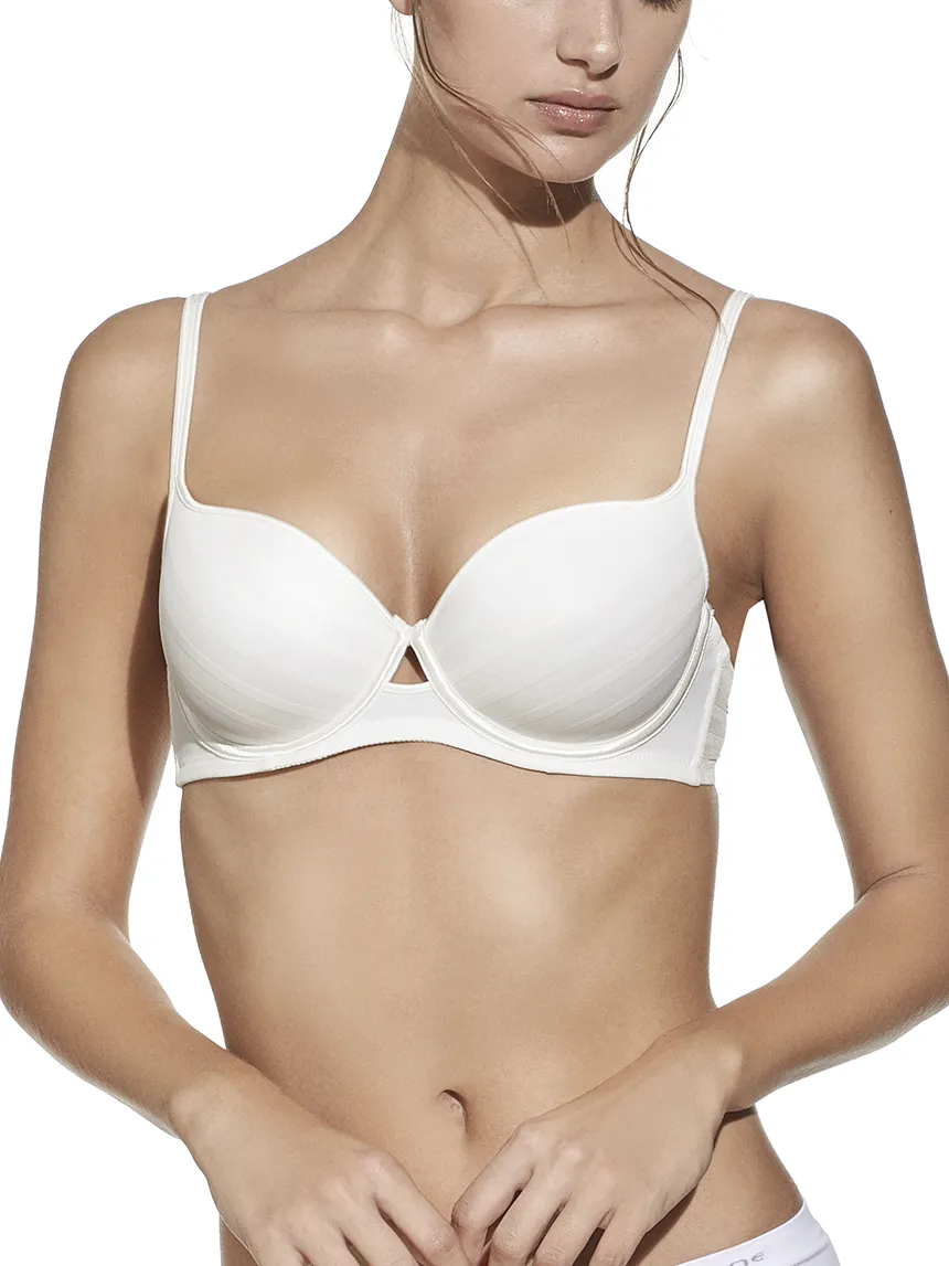 Reggiseno con ferretto e coppe imbottite in morbido tessuto con motivo a righe coppa C Selene – JULIA