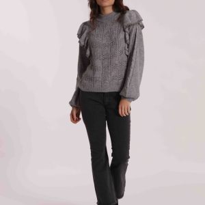 MIMÌ MUÀ Firenze LSAN-2915 Jeans cropped flare grigio