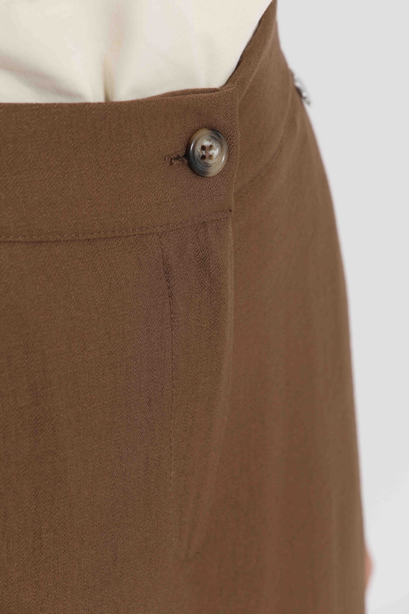 Pantalone ampio in viscosa – Color Cioccolato Made in Italy - immagine 9