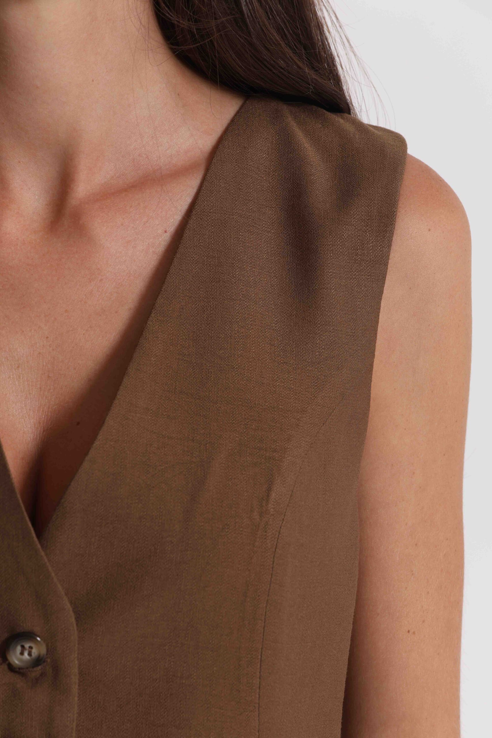 Gilet Mimì Muà Firenze in viscosa – Color Cioccolato - immagine 4
