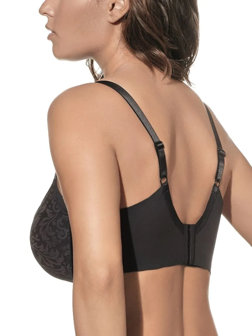 Reggiseno contenitivo con fascia alta in taglio laser e ferretto con coppe imbottite e cuciture piatte coppa C Selene – MORELLA - immagine 3