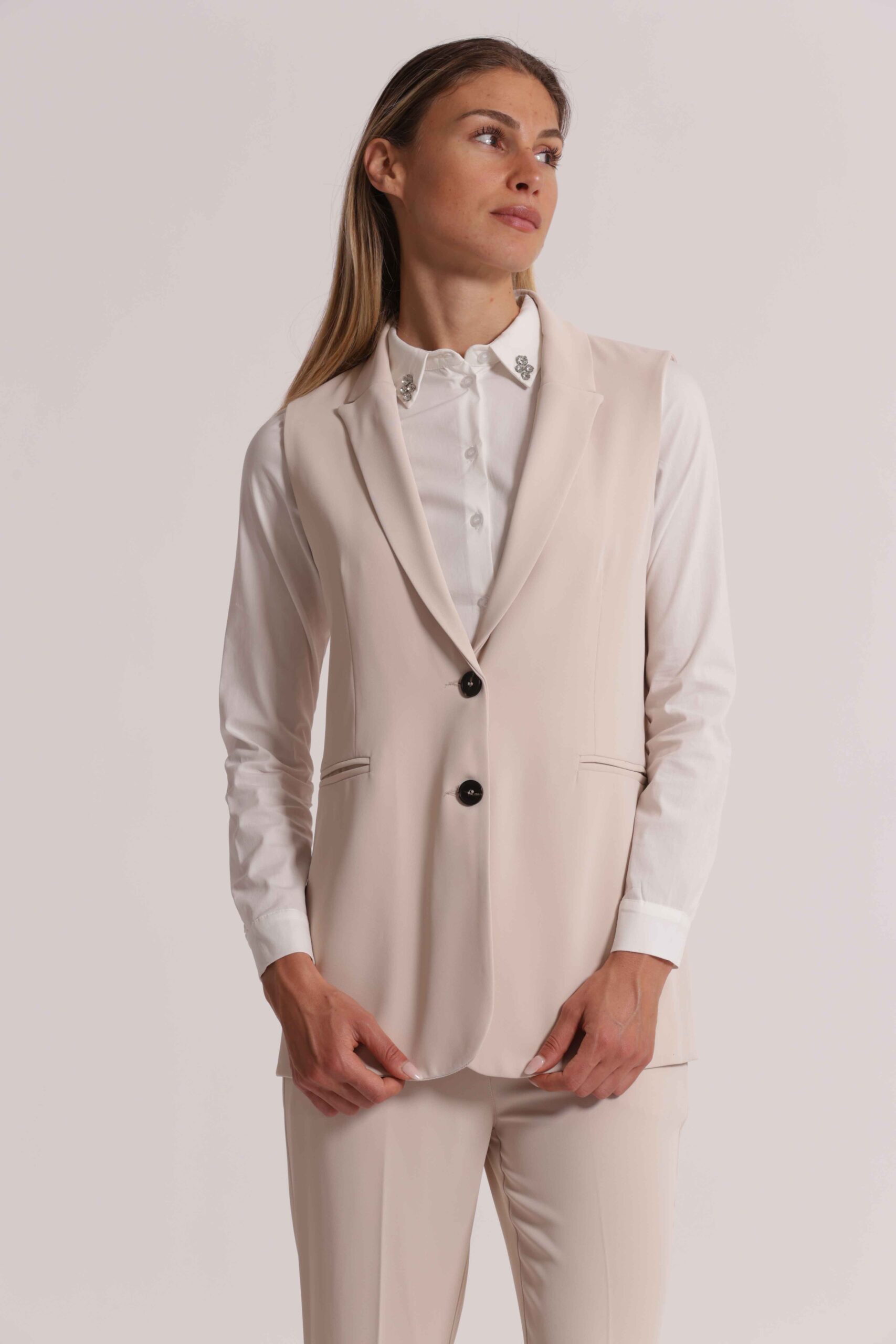 Gilet Lungo Mimì Muà Firenze in Cady – Roccia - immagine 5