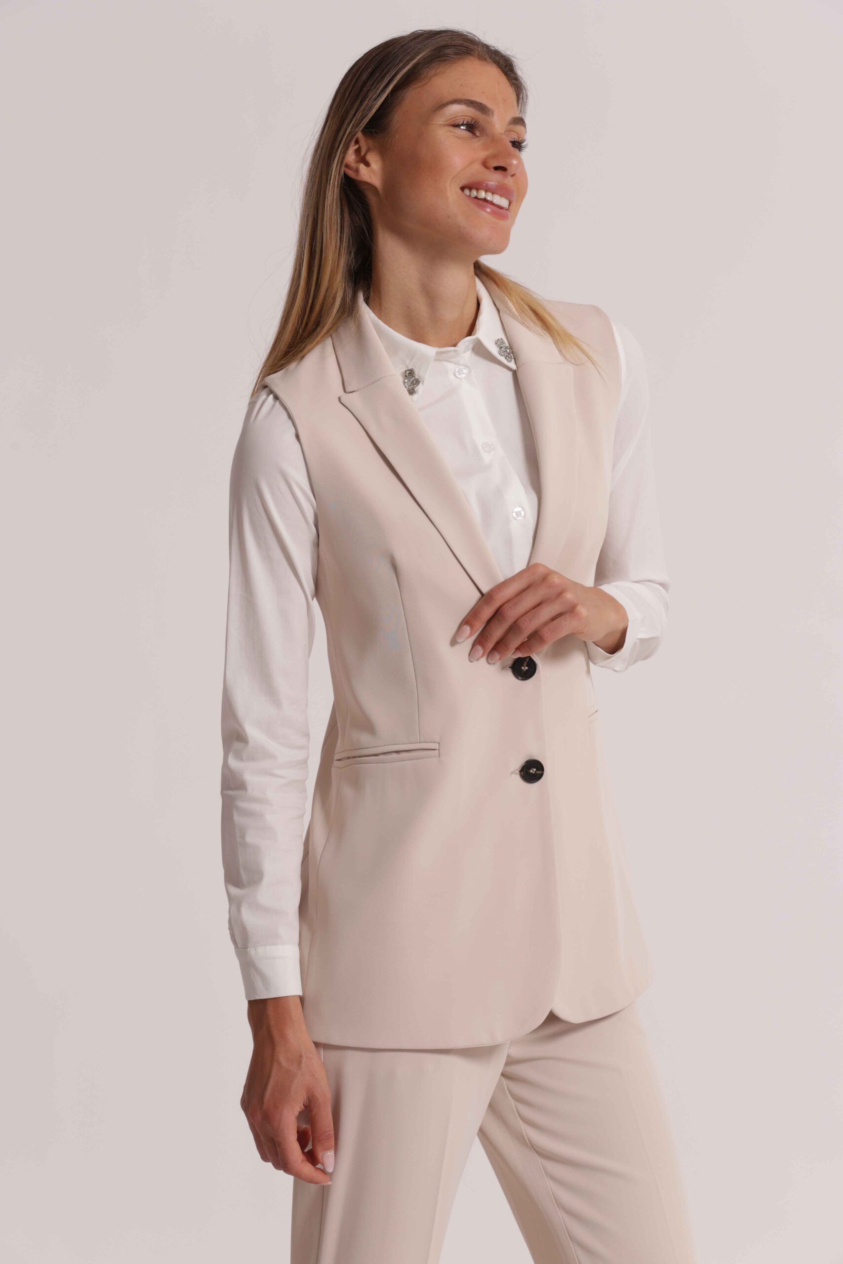 Gilet Lungo Mimì Muà Firenze in Cady – Roccia - immagine 6