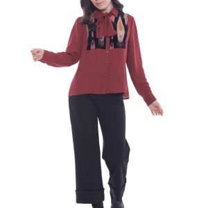 MIMÌ MUÀ Firenze MSAL-2697 Pantalone crêpe nero con risvolto