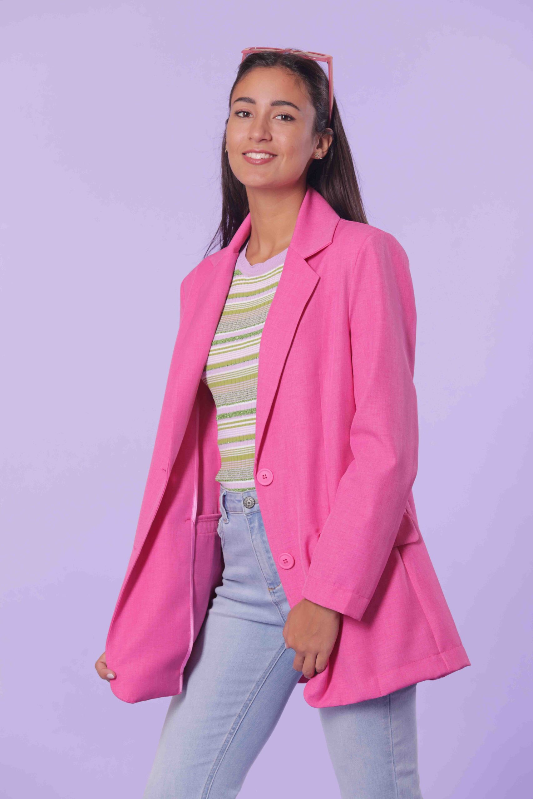 MIMÌ MUÀ Firenze NFAG-6352 Giacca lunga fiammato rosa - immagine 4