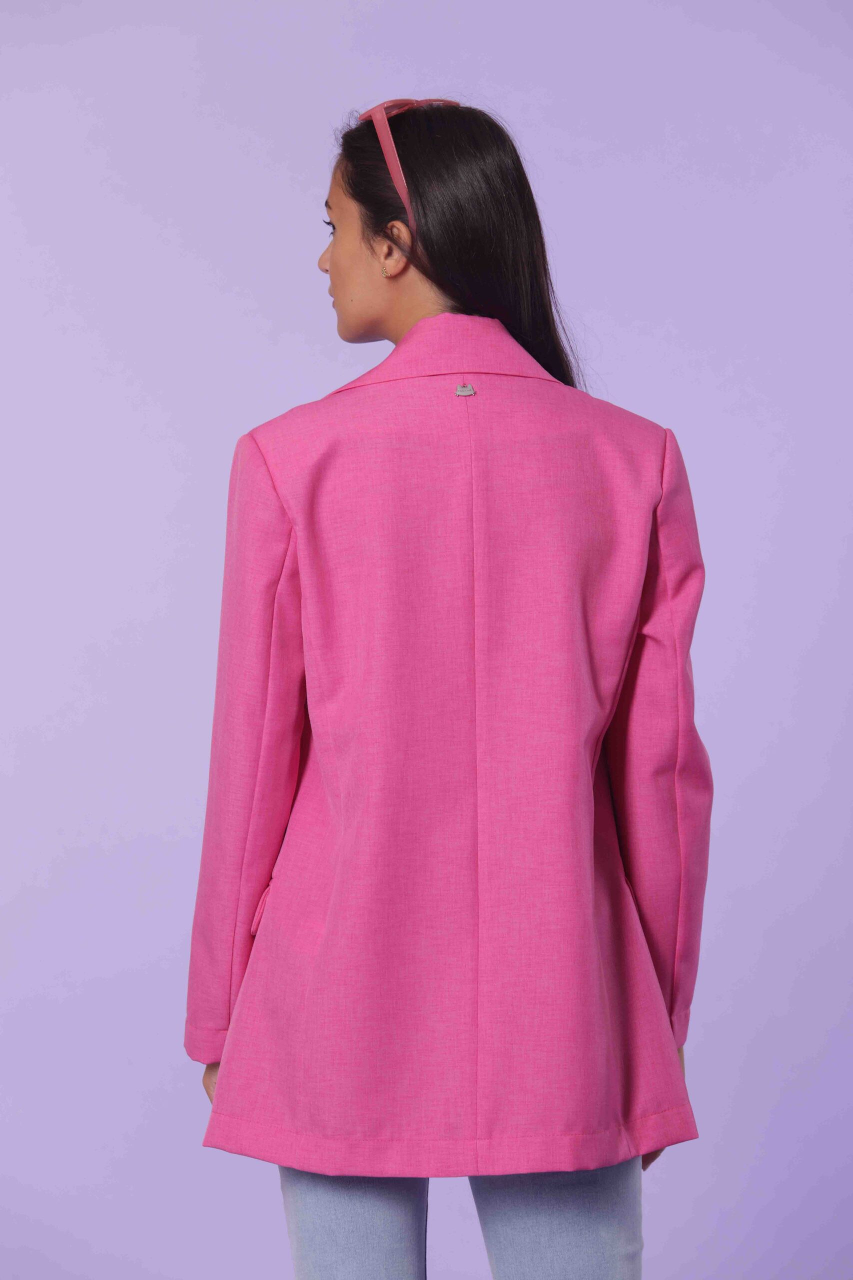 MIMÌ MUÀ Firenze NFAG-6352 Giacca lunga fiammato rosa - immagine 5