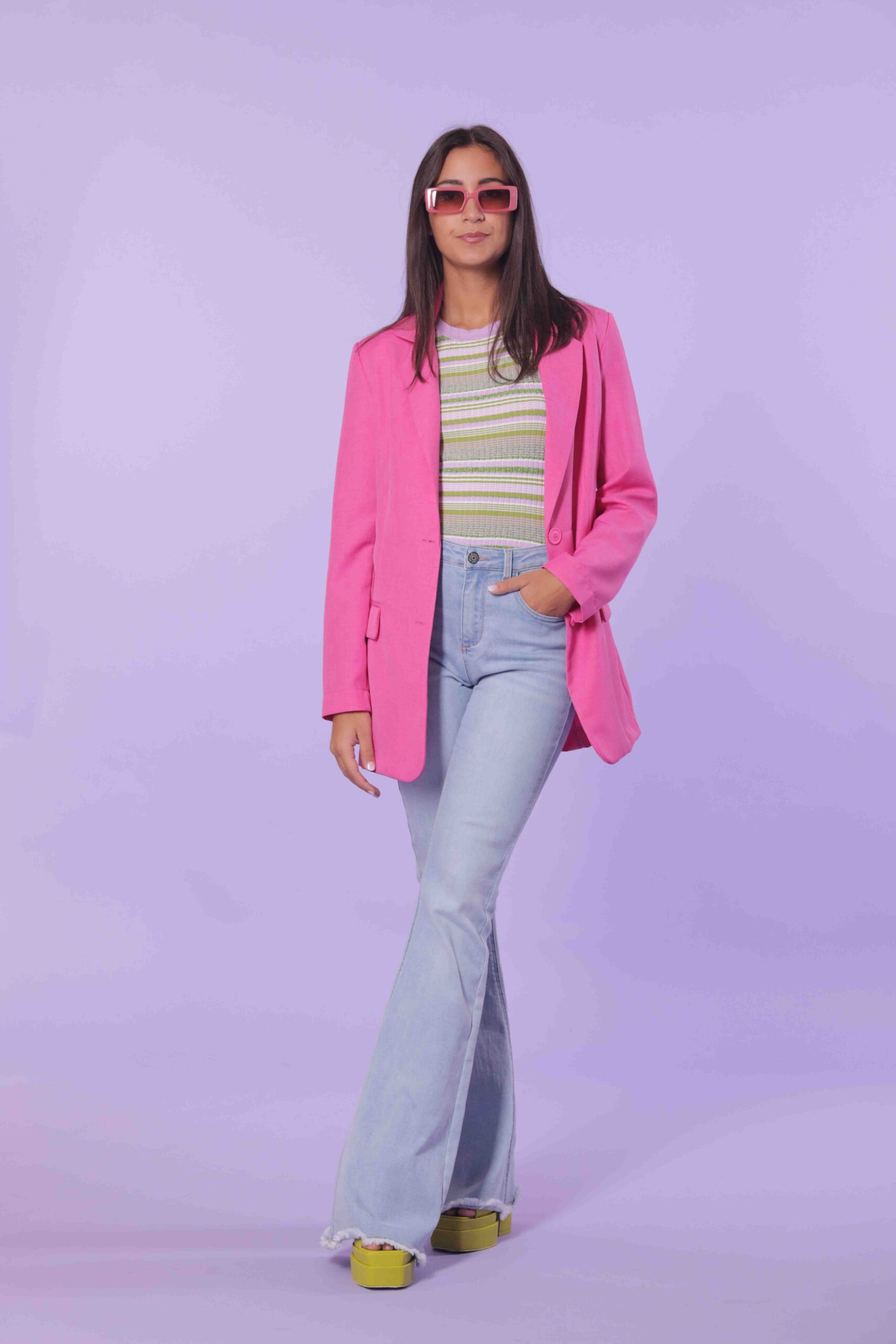 MIMÌ MUÀ Firenze NFAG-6352 Giacca lunga fiammato rosa - immagine 7