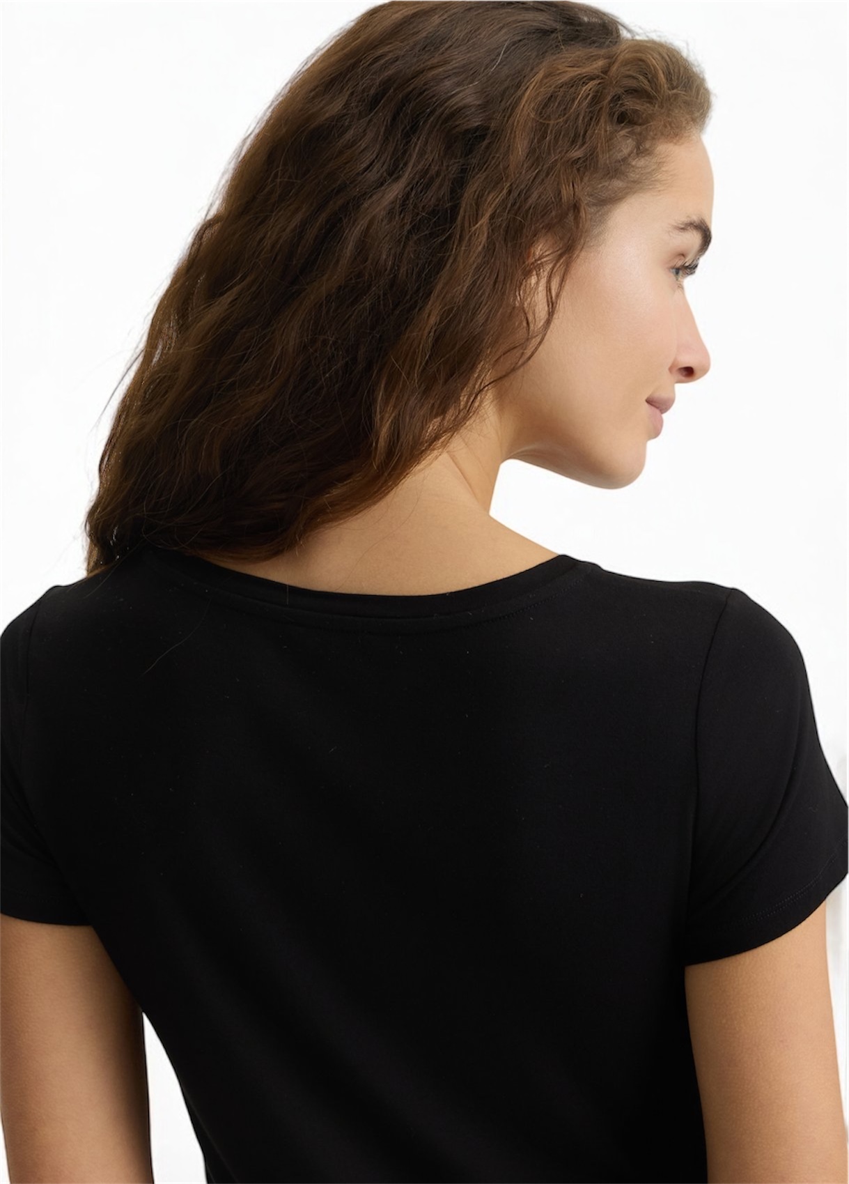 LIU JO VA5226JS360 T-shirt ecosostenibile nero logo fantasia - immagine 5