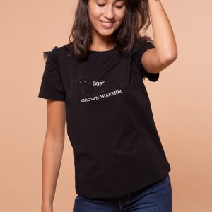 MIMÌ MUÀ Firenze SFAE-1357 T-shirt nera “born princess”