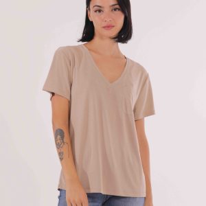 MIMÌ MUÀ Firenze SFAI-1695 T-shirt scollo a V beige