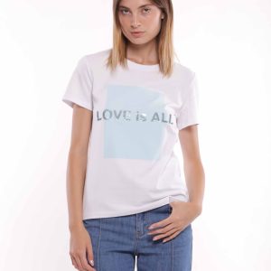 MIMÌ MUÀ Firenze SFAM-1770 T-shirt bianco “Love is All”