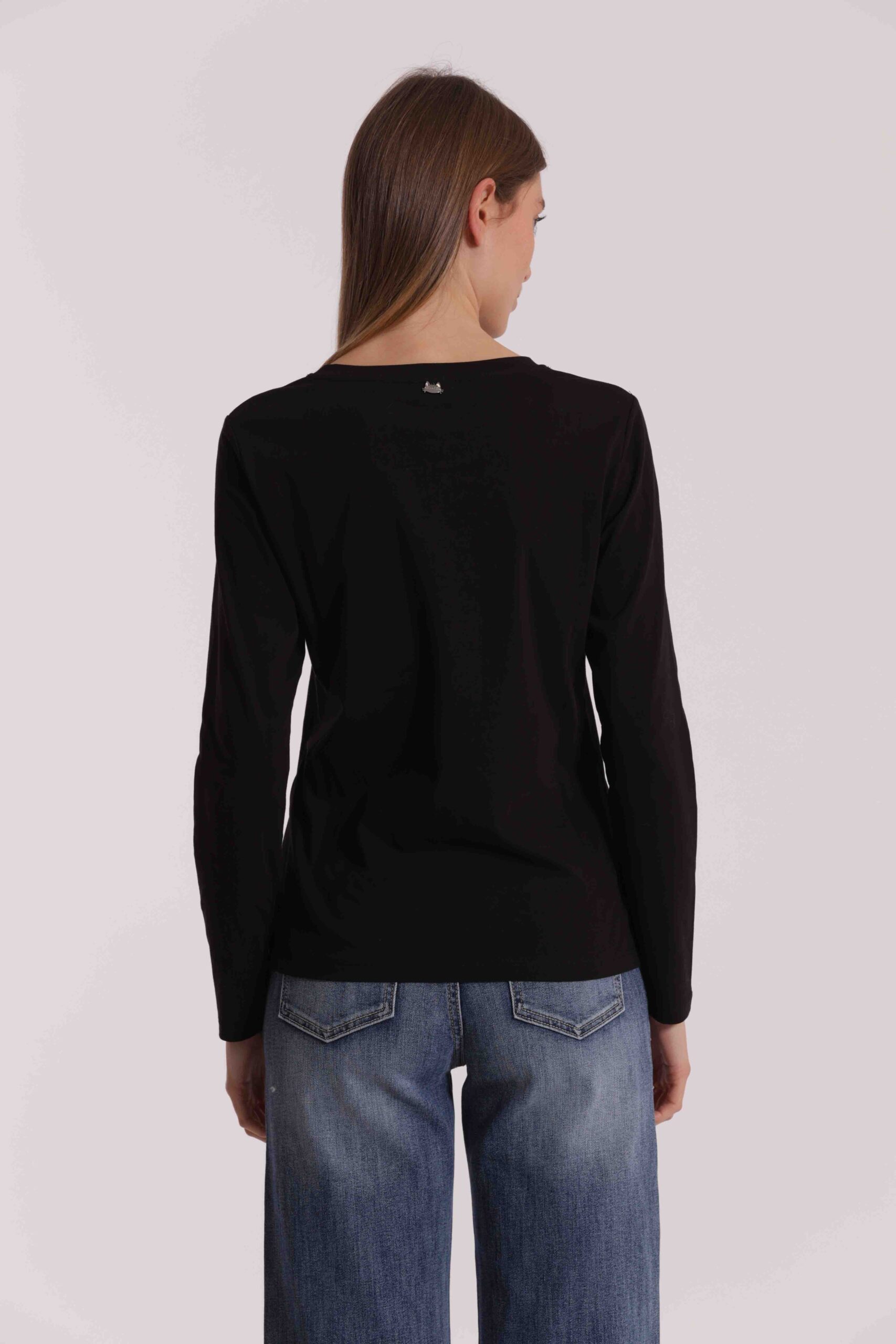 MIMÌ MUÀ Firenze SFAN-1864 T-shirt nero gatto Chaplin - immagine 7