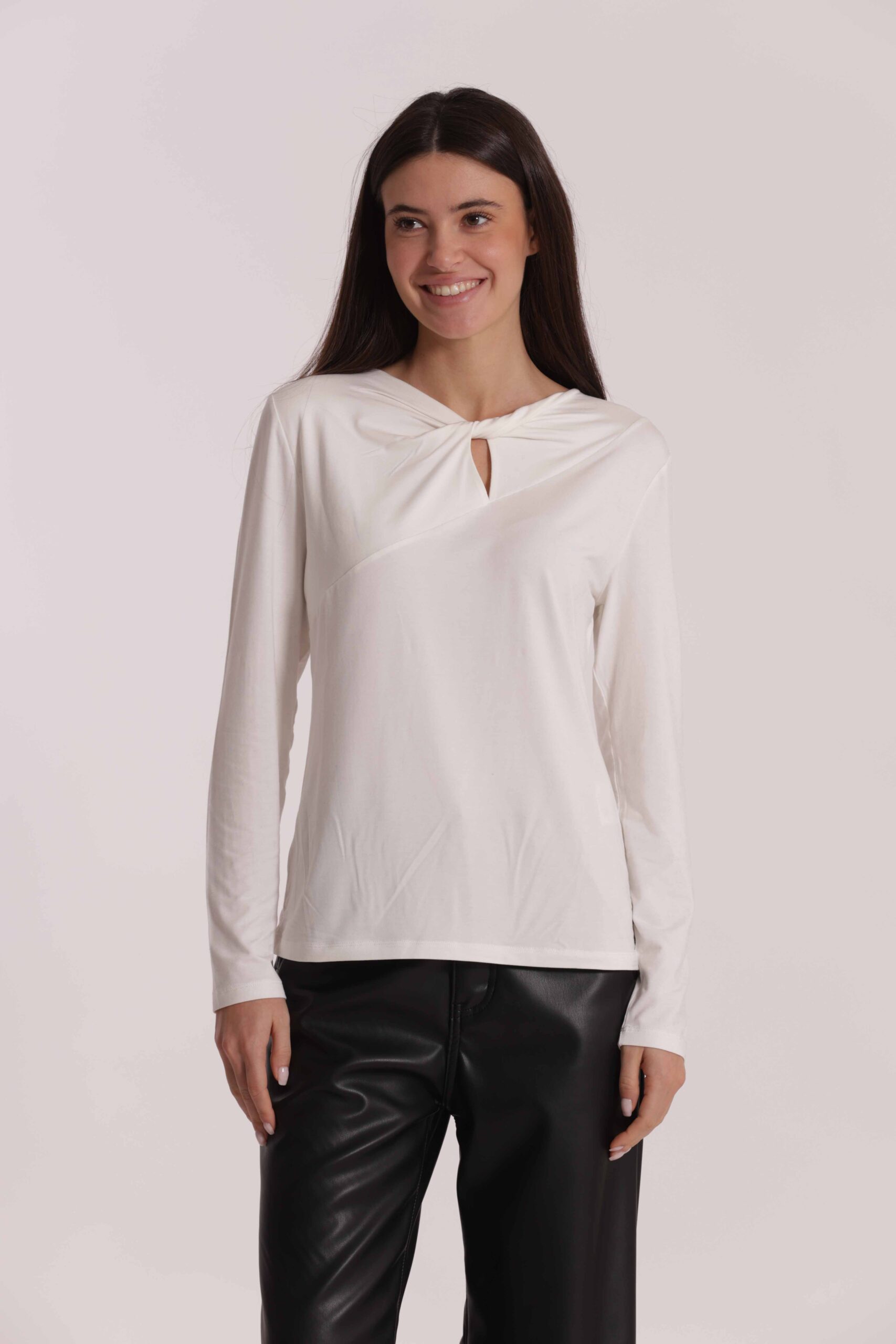 MIMÌ MUÀ Firenze SFAN-1878 T-shirt bianco con nodo - immagine 2