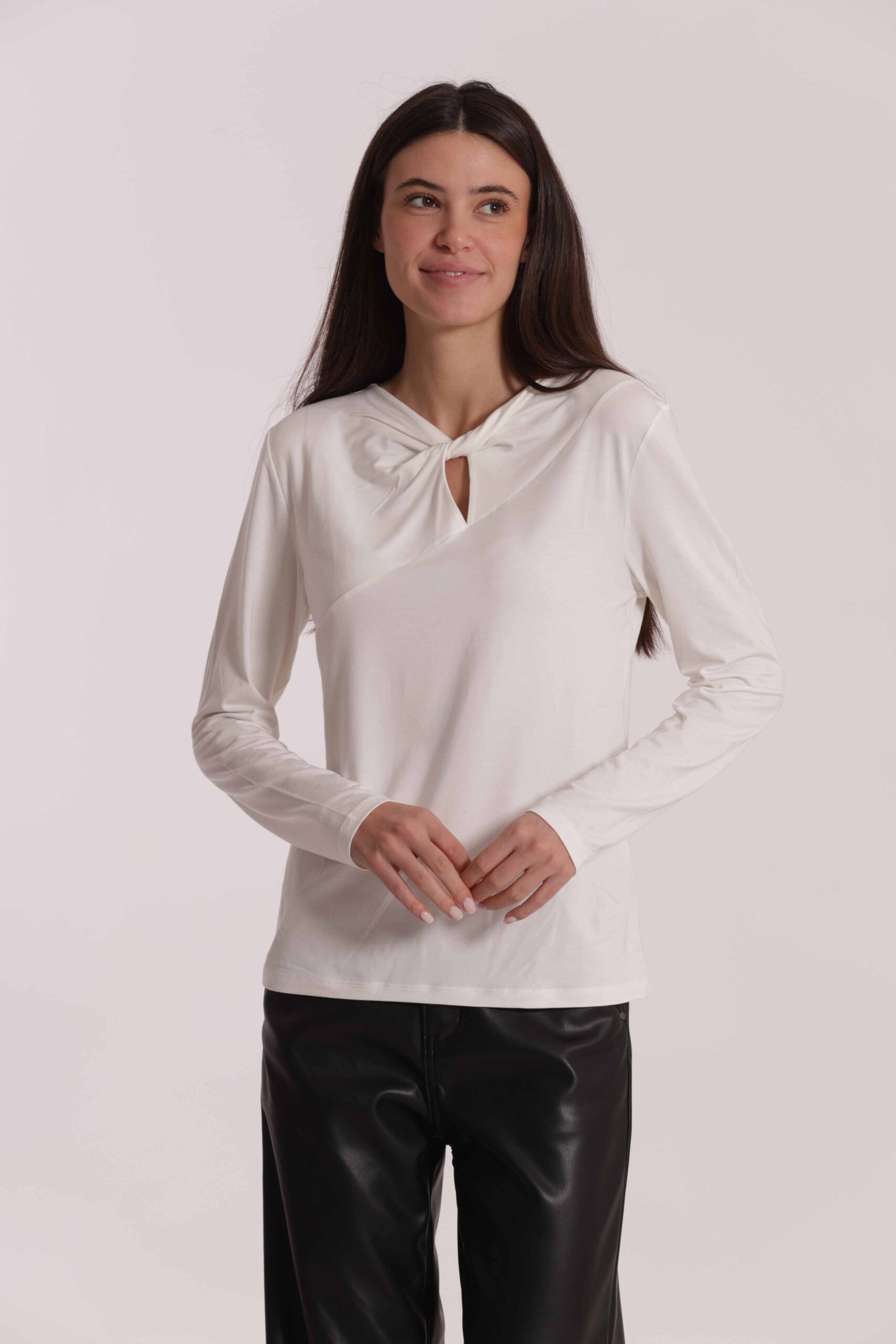 MIMÌ MUÀ Firenze SFAN-1878 T-shirt bianco con nodo - immagine 4