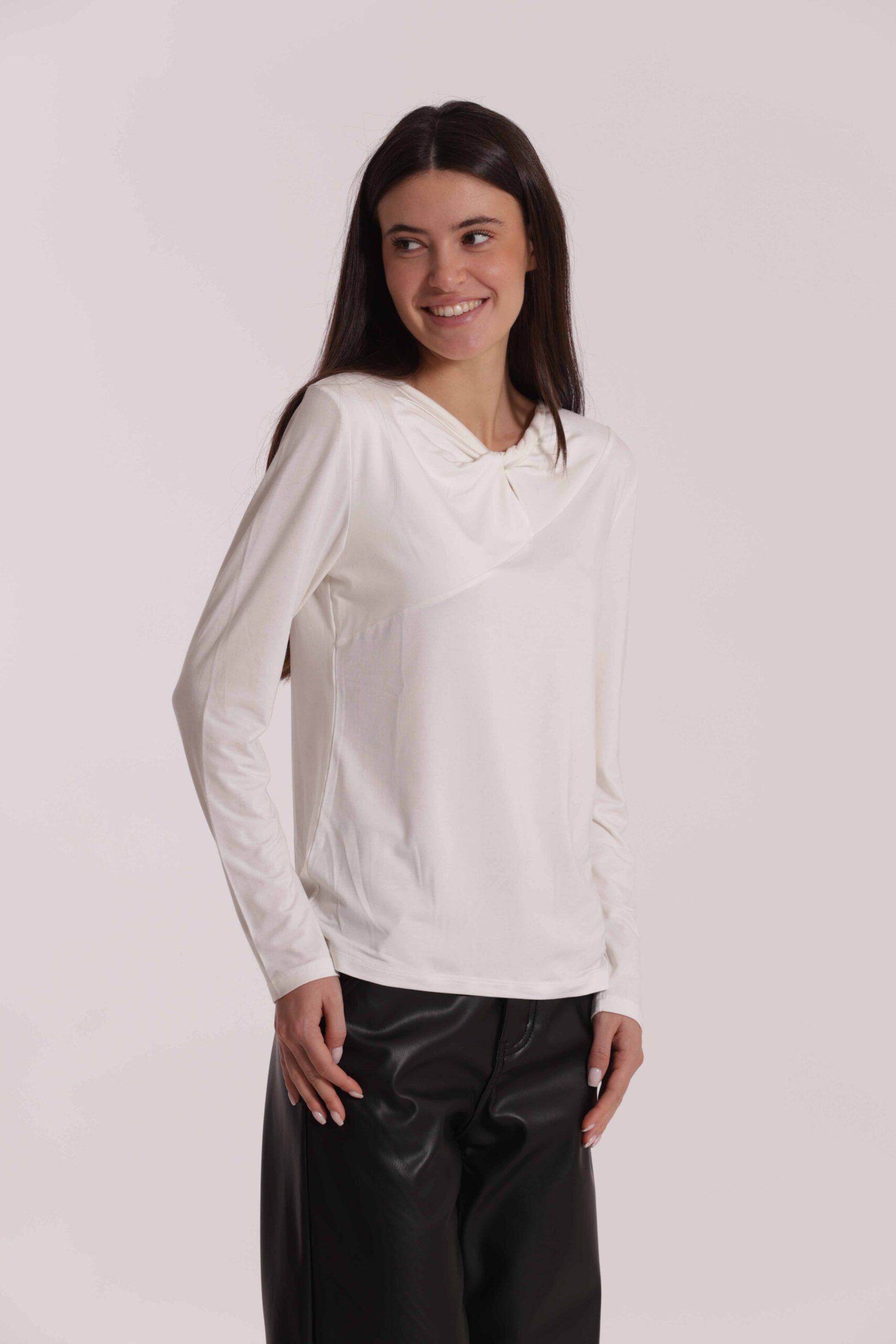 MIMÌ MUÀ Firenze SFAN-1878 T-shirt bianco con nodo - immagine 5