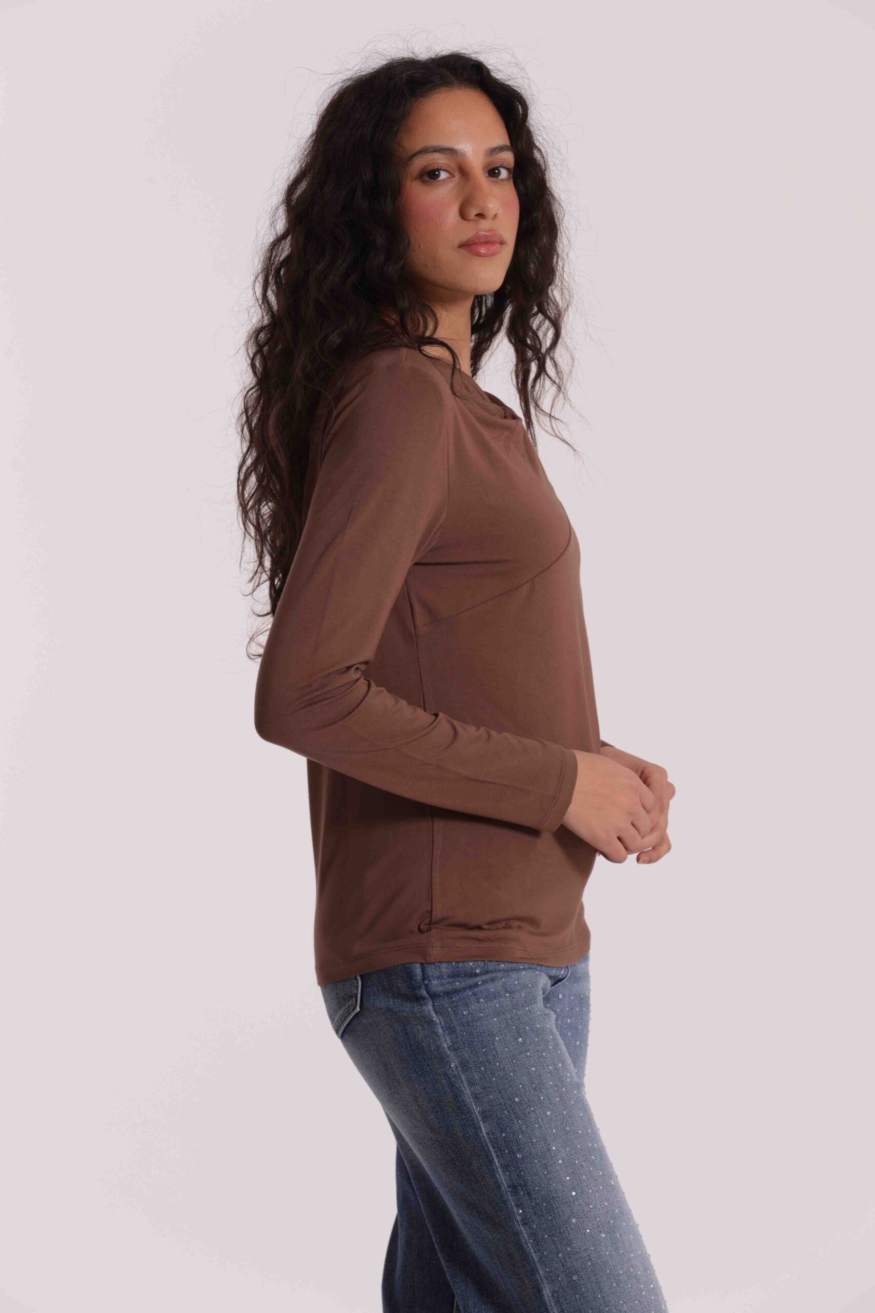 MIMÌ MUÀ Firenze SFAN-1878 T-shirt cammello con nodo - immagine 7