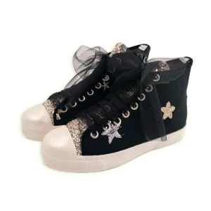 ALTA NERA CON STELLE E GLITTER ORO