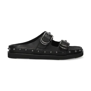 Ash ciabatta Urus fibbie pelle nera