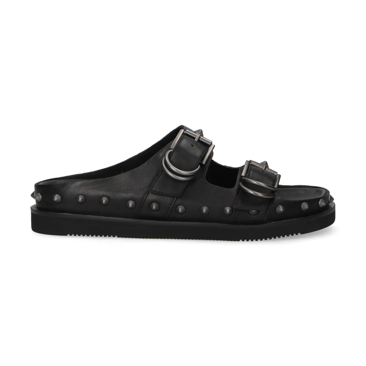 Ash ciabatta Urus fibbie pelle nera