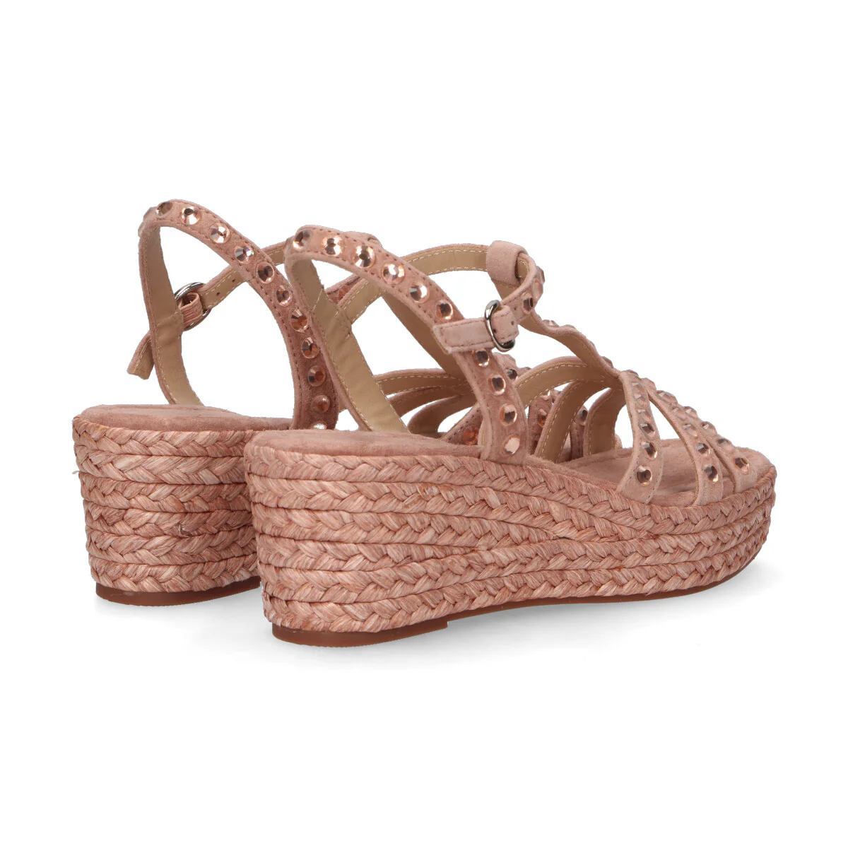 Alma En Pena sandalo con zeppa camoscio rosa - immagine 8