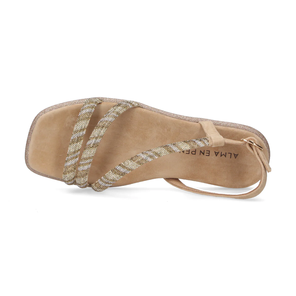 Alma En Pena sandalo con strass camoscio beige - immagine 4