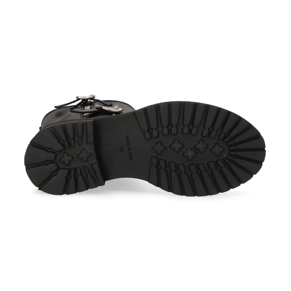 Via Roma 15 stivale biker nero fibbie argento - immagine 4