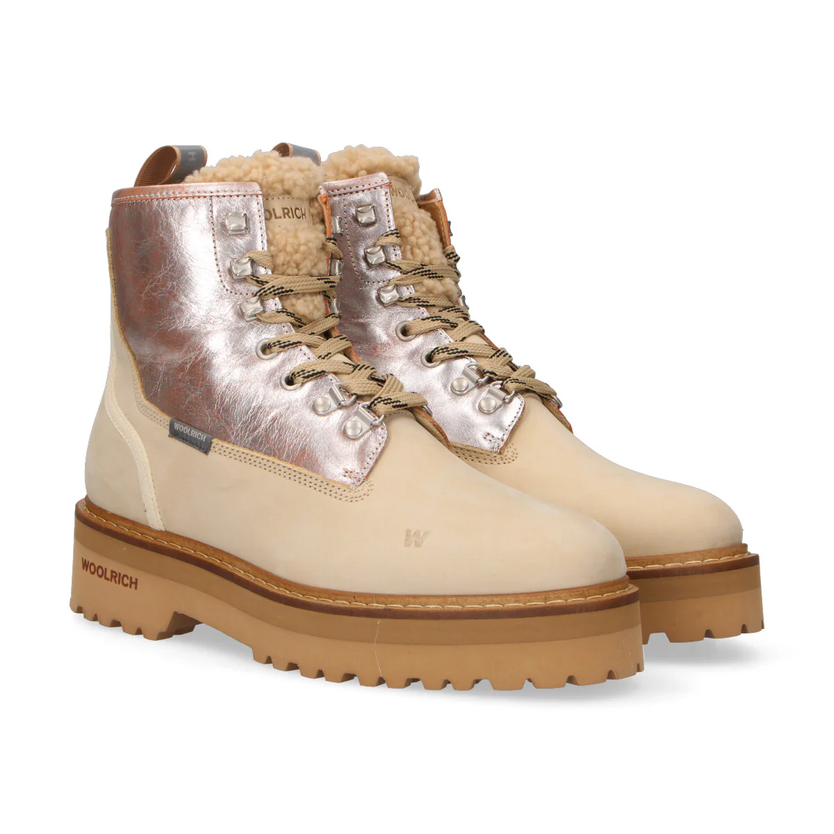 Woolrich Anfibi Main in pelle argento nabuk beige - immagine 6