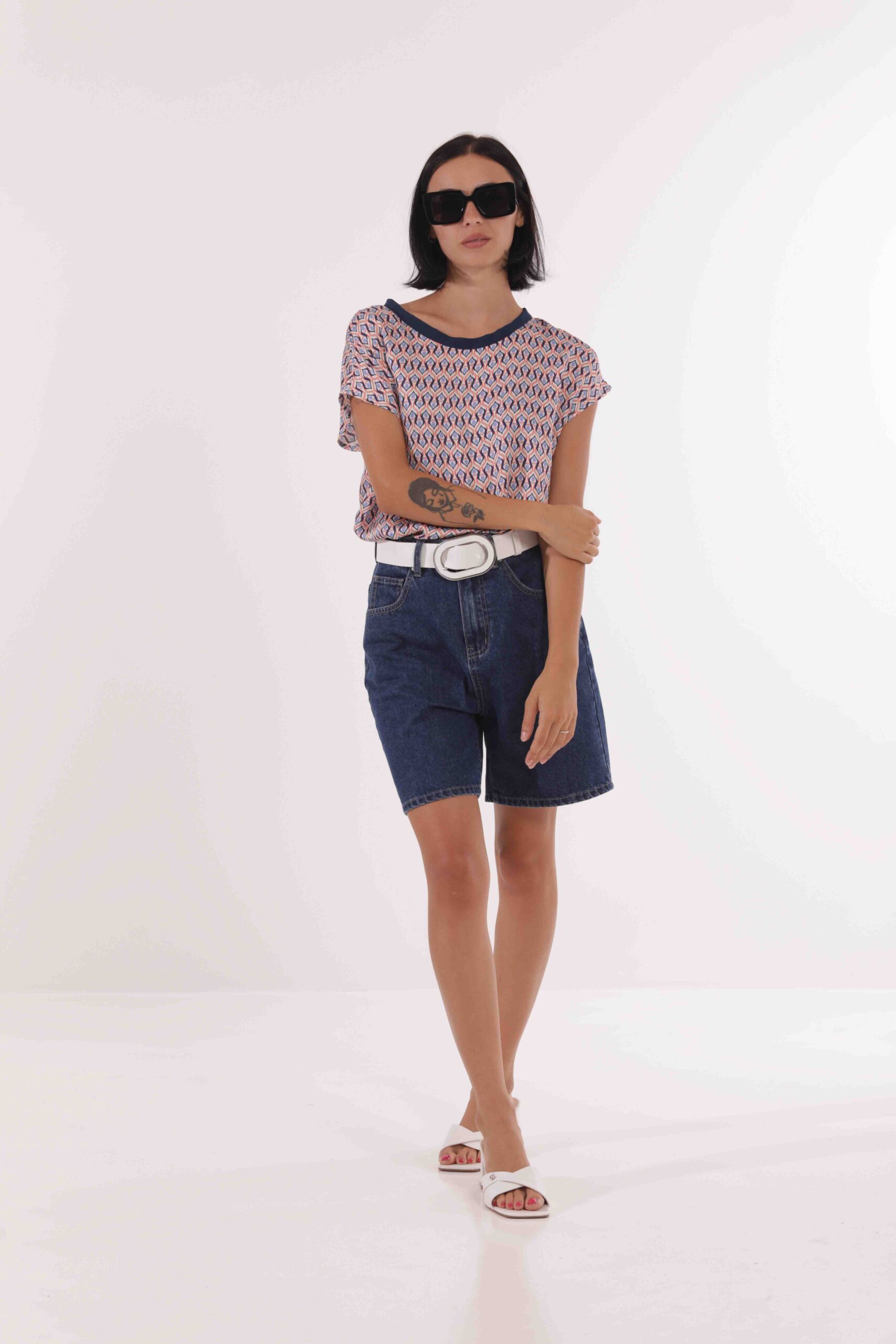 MIMÌ MUÀ Firenze ZDAI-2653 Shorts di jeans blu medio - immagine 2
