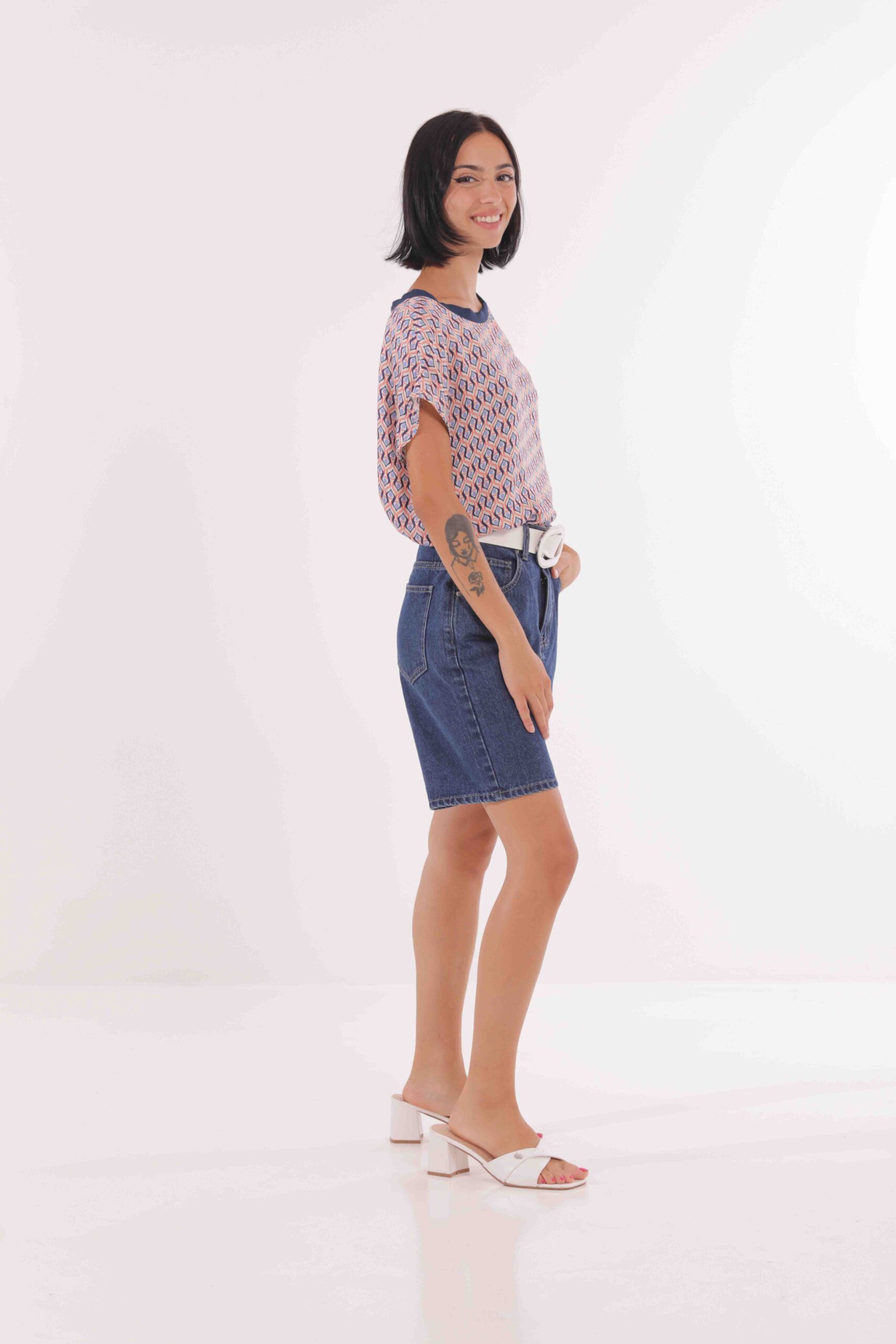MIMÌ MUÀ Firenze ZDAI-2653 Shorts di jeans blu medio - immagine 5