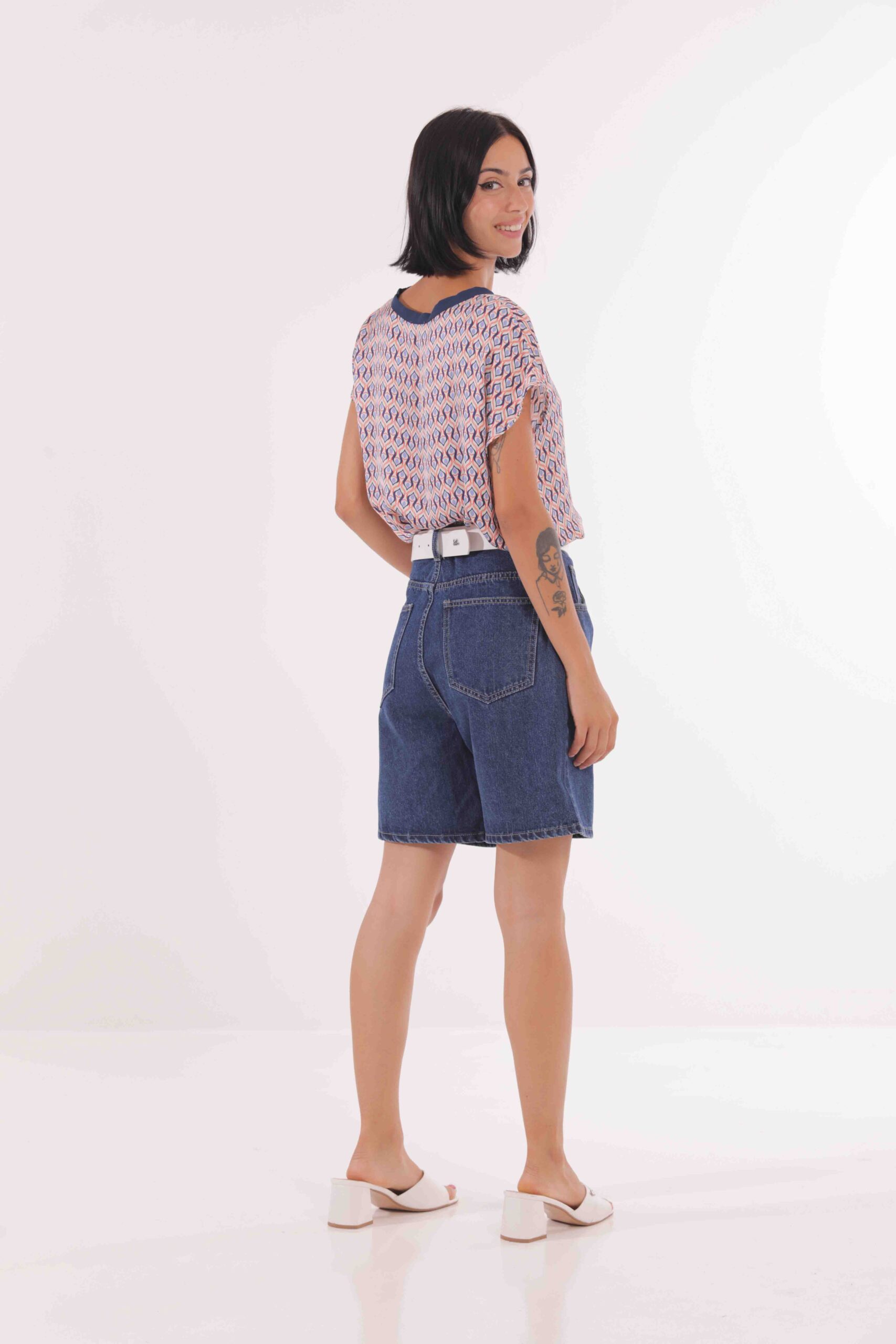 MIMÌ MUÀ Firenze ZDAI-2653 Shorts di jeans blu medio - immagine 7