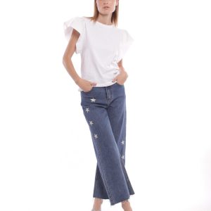 MIMÌ MUÀ Firenze ZDAM-2783 Jeans marine blu stelle strass