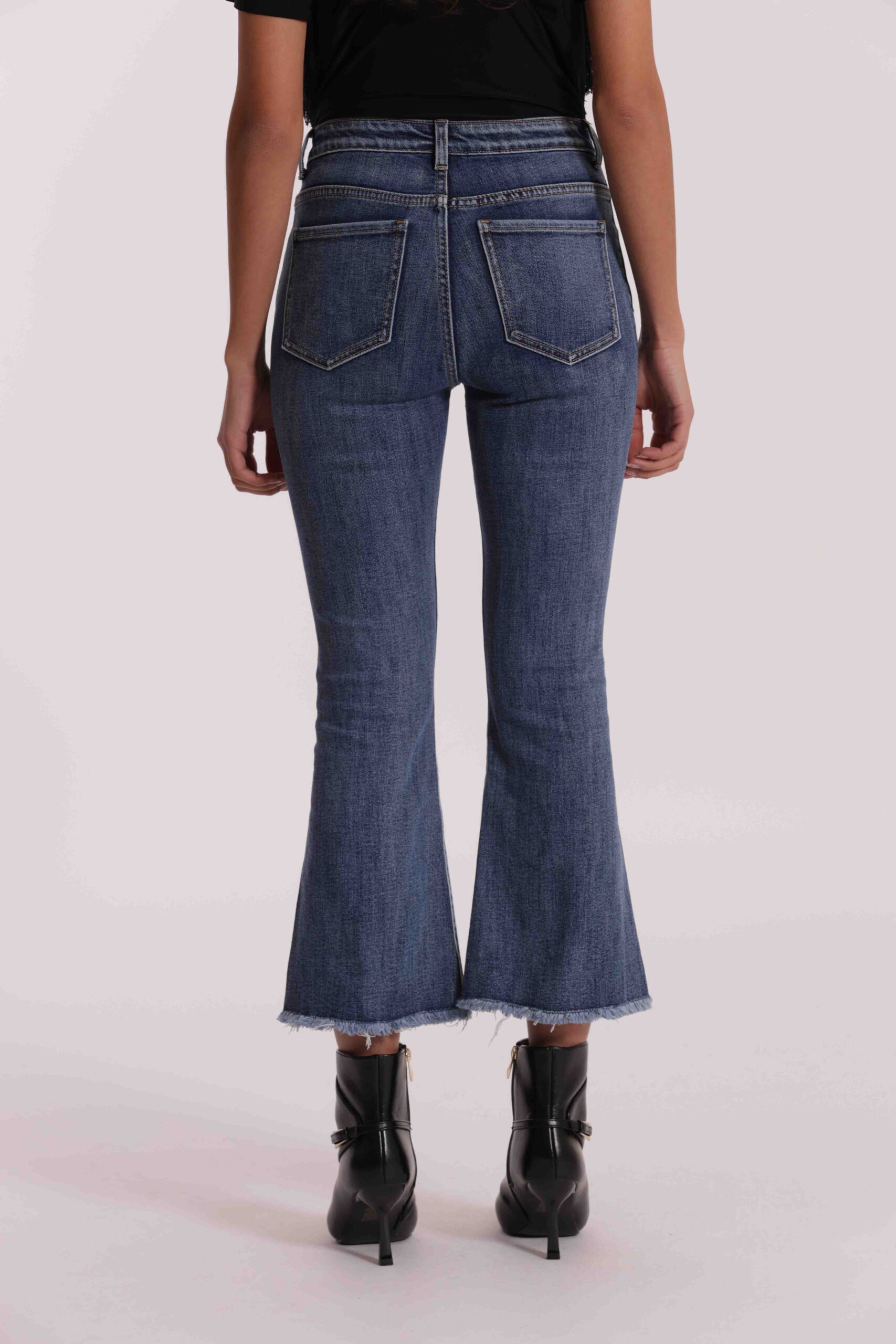 MIMÌ MUÀ Firenze ZDAN-2787 Jeans flare blu borchie e strass - immagine 7