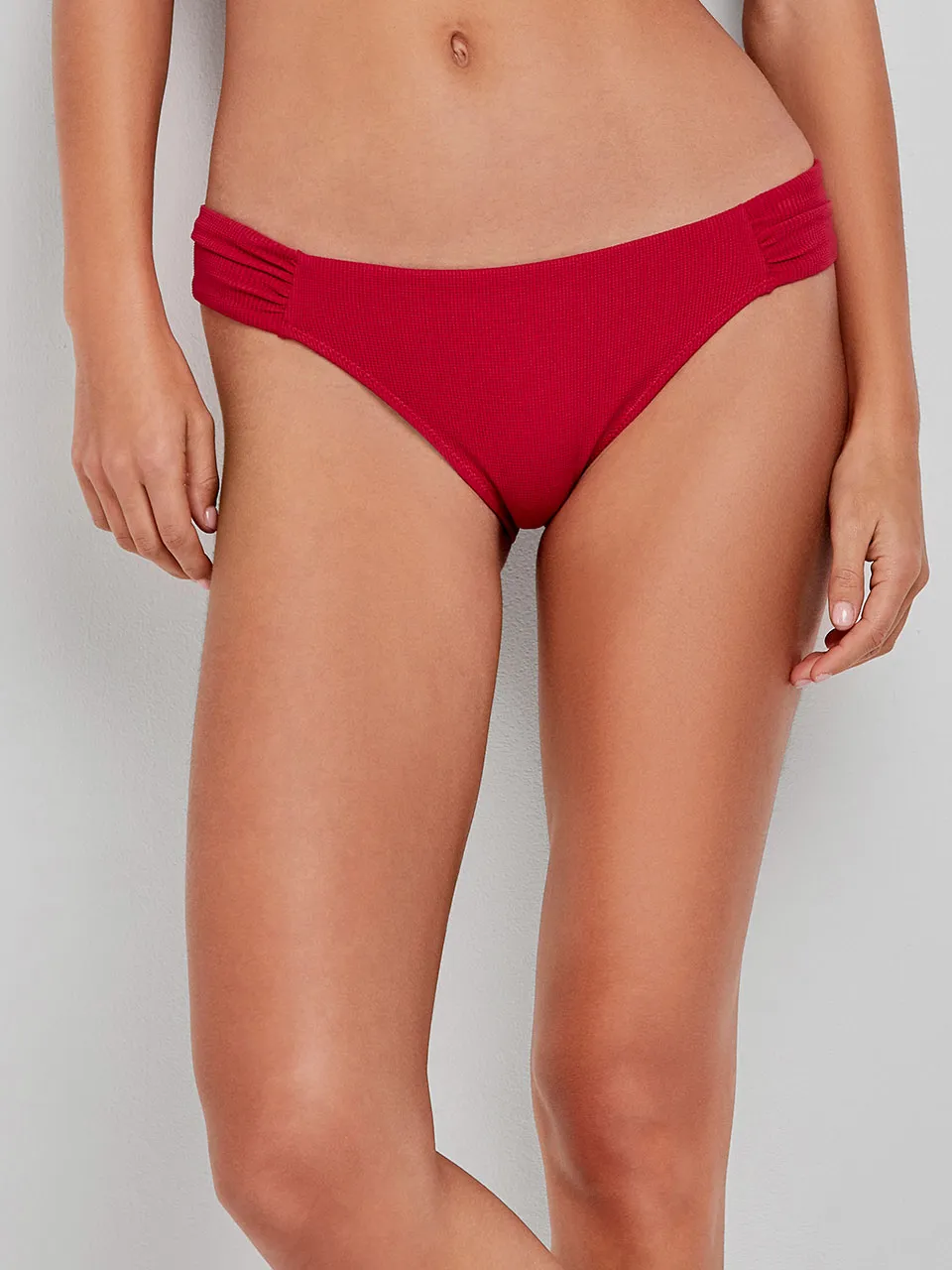 COSTUME DONNA GISELA A BALCONCINO TESSUTO NIDO D’APE COLOR ROSSO - immagine 6
