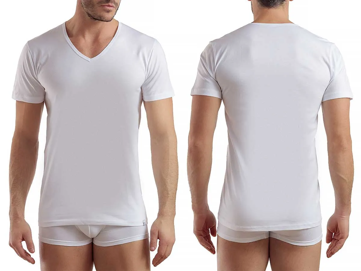 T-shirt mezza manica scollo V cotone pettinato Enrico Coveri – ET1101 3PZ