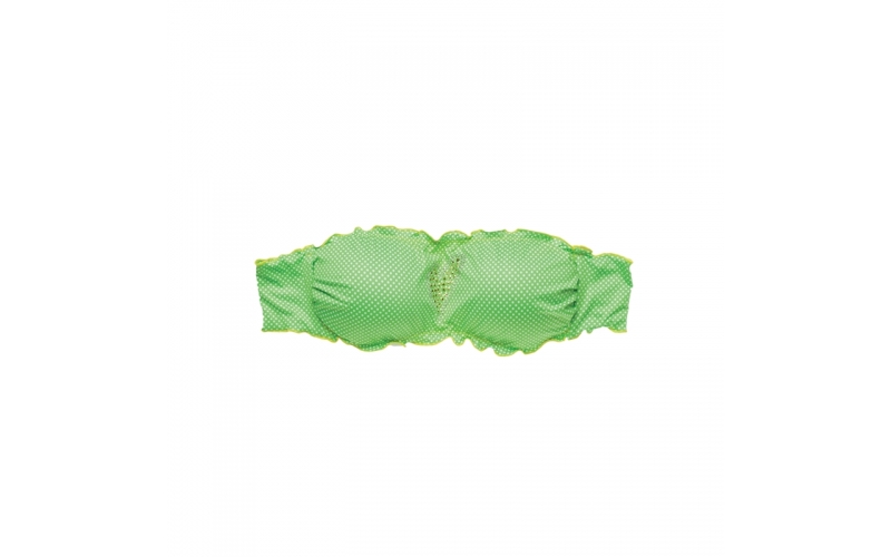 2BEKINI 7101-10 Costume a fascia frill verde con pois - immagine 3