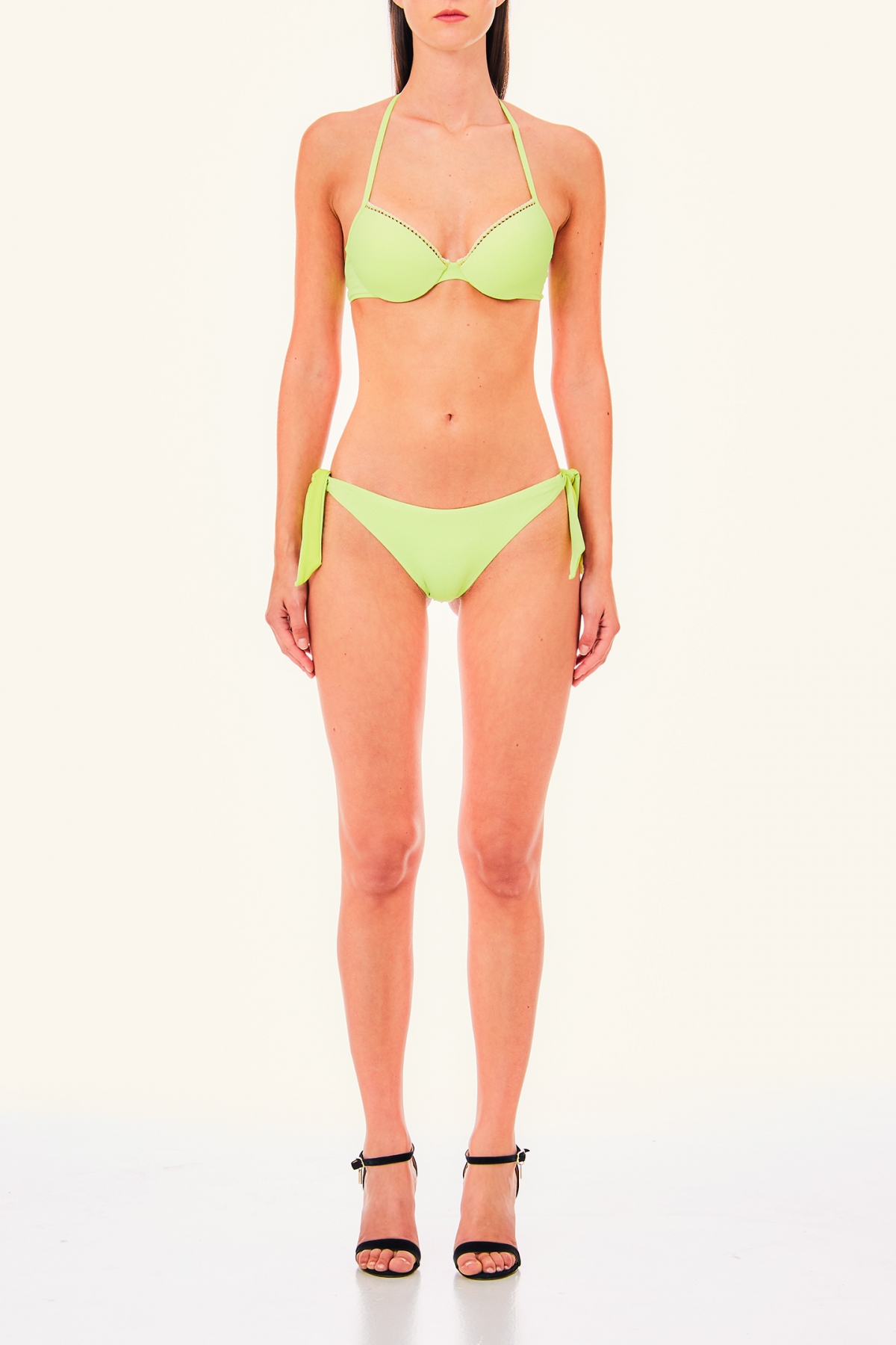Bikini Push-Up in Lurex e Pizzo Crochet con Slip a Laccetti – Verde Acido – Liu Jo - immagine 2