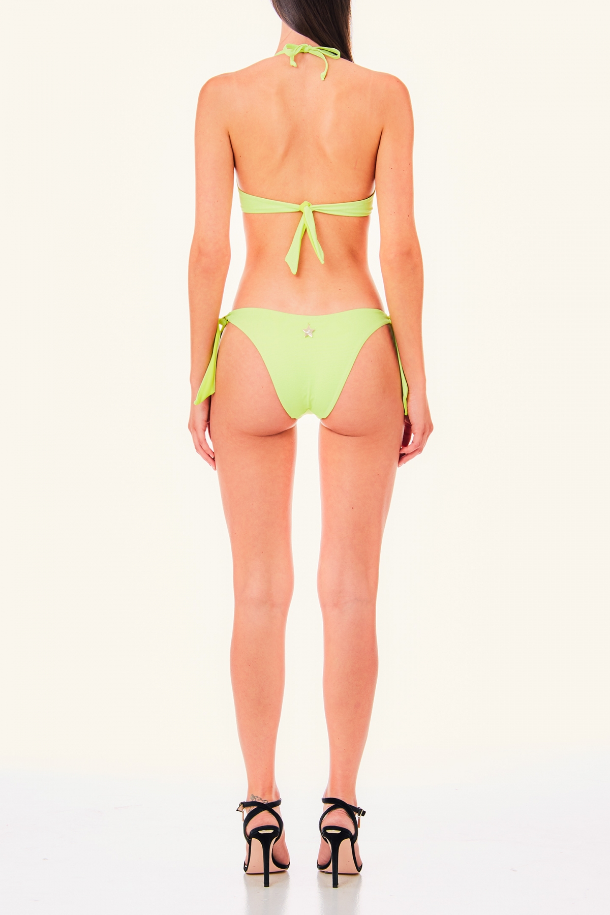 Bikini Push-Up in Lurex e Pizzo Crochet con Slip a Laccetti – Verde Acido – Liu Jo - immagine 4