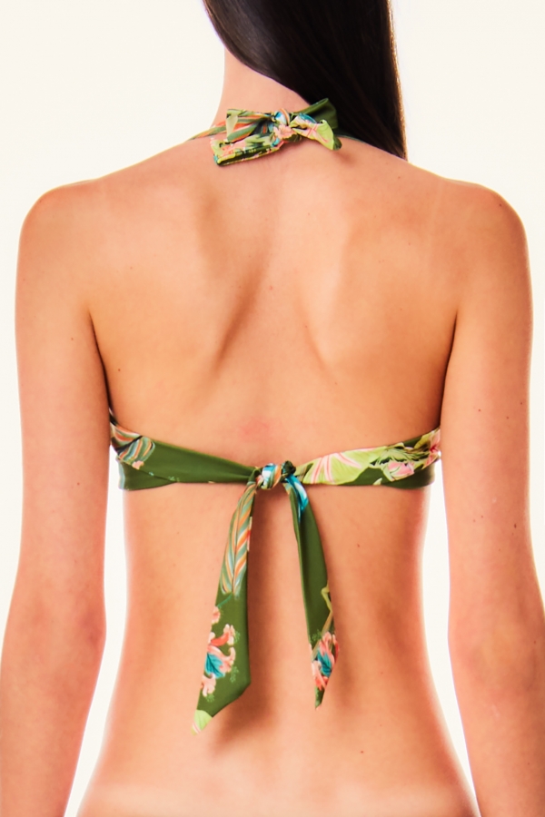 LIU JO VA4050J6448 Costume a reggiseno verde stampa jungle - immagine 4