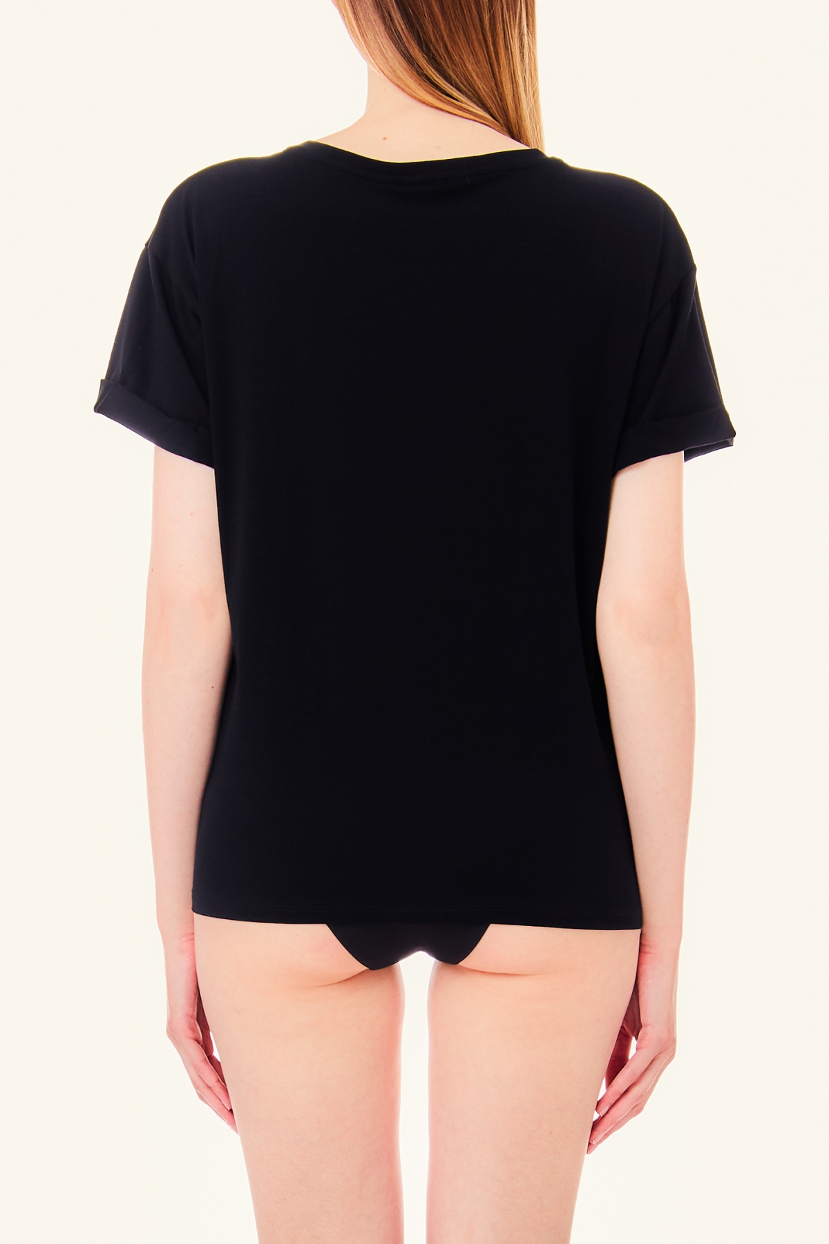 LIU JO VA4153JS003 T-shirt ecosostenibile nero con arcobaleno - immagine 4