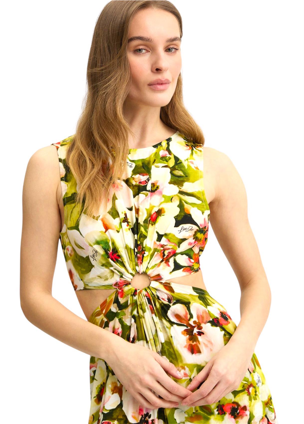 LIU JO VA5029T2961 Abito lungo cut out stampa floreale - immagine 3