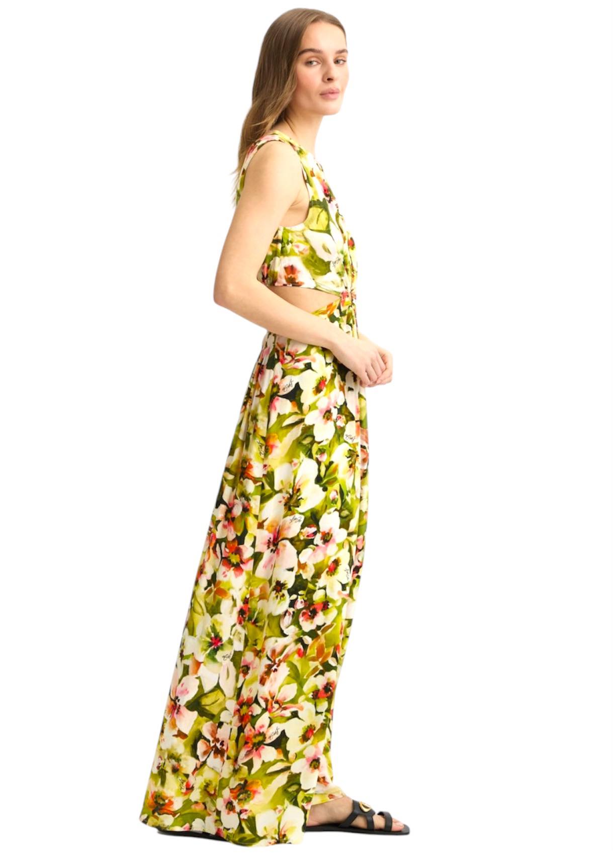 LIU JO VA5029T2961 Abito lungo cut out stampa floreale - immagine 4
