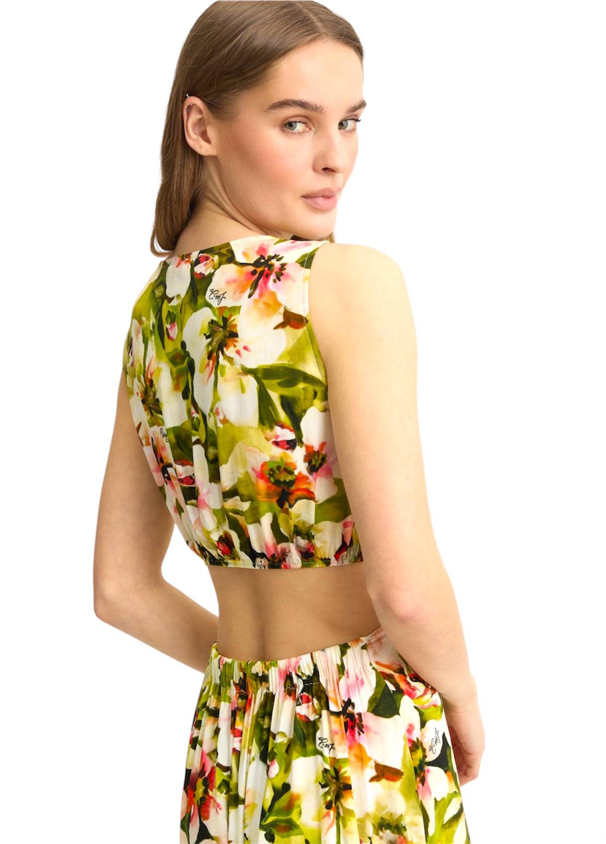 LIU JO VA5029T2961 Abito lungo cut out stampa floreale - immagine 5