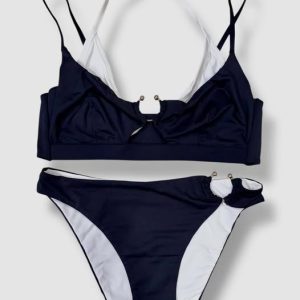 LIU JO VA5103J6447 Bikini top e slip nero bianco