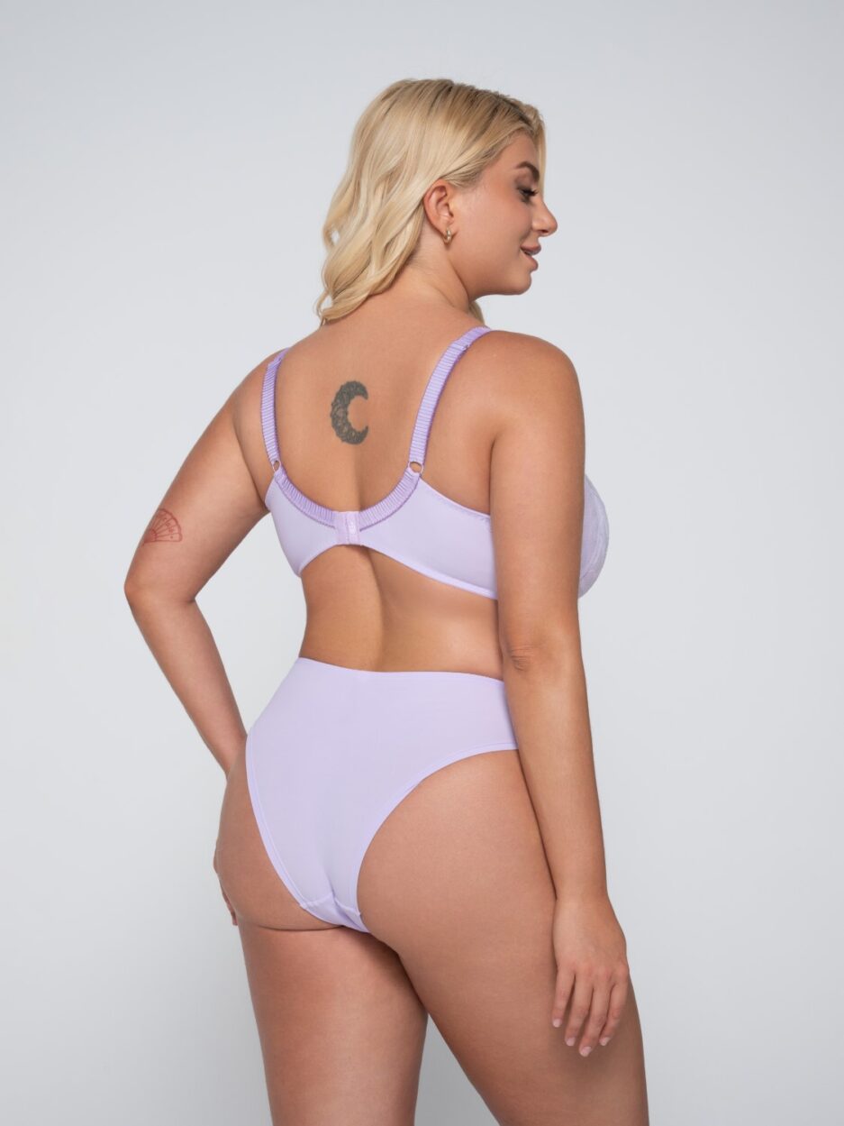 Reggiseno a balconcino lilla Luna Splendida con ferretto e pizzo - immagine 5
