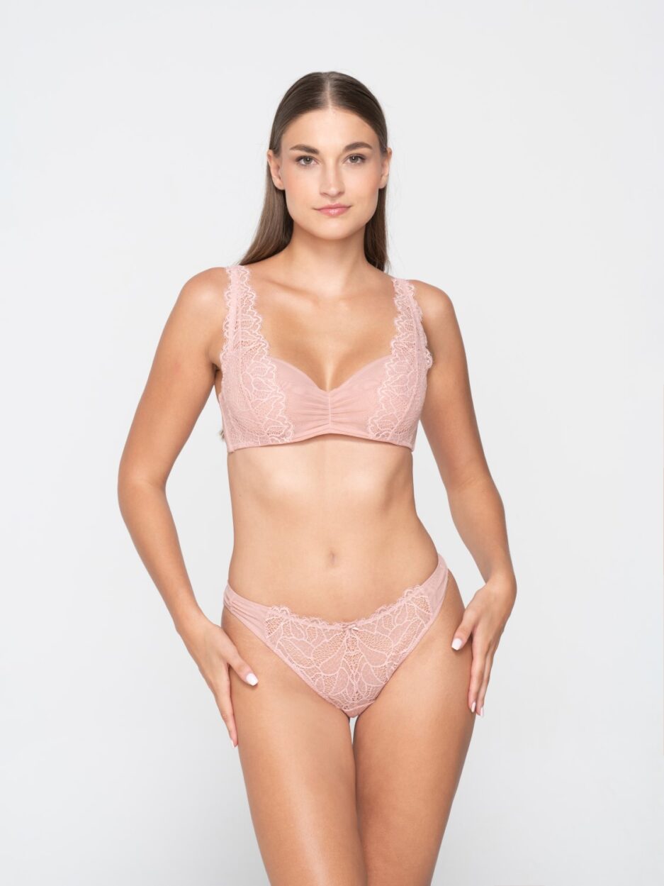 Reggiseno a Balconcino Luna Splendida – Rosa Powder con Pizzo Jacquard - immagine 2