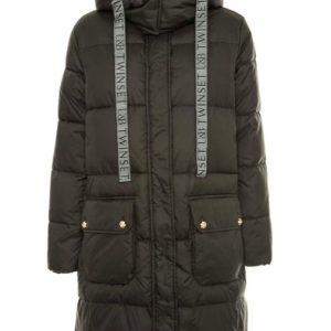 Piumino Twinset 3/4 in Duchesse con bottoni gioiello e coulisse