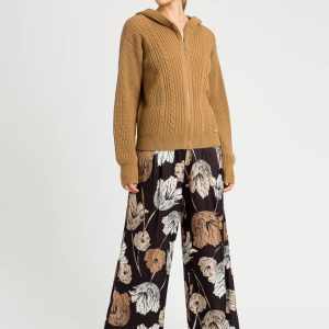TWINSET 232LI2CCC Pantalone a palazzo stampa floreale nero